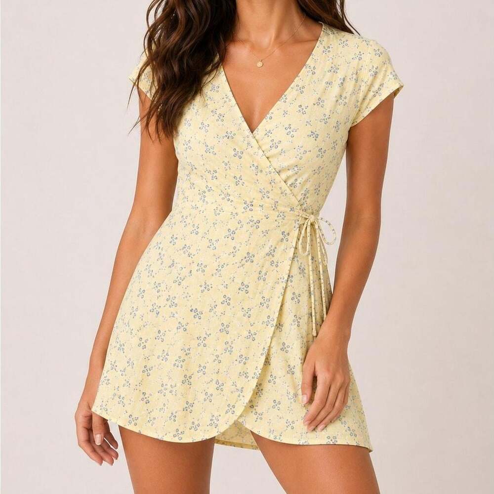Hollister Co. Women's Yellow and Blue Casual-dresses